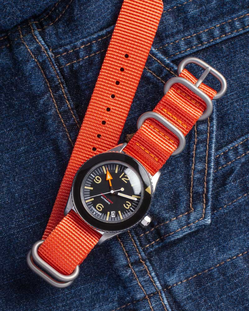 20mm Nato Orange (Silver Buckle)